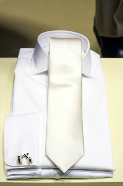Foto Camisa Branca Elegante Gravata Terno Cerimônia — Fotografia de Stock