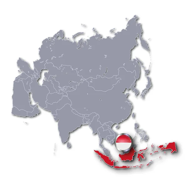 Carte Asie Avec Indonesia — Photo