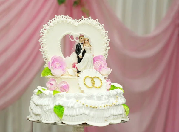 Wedding Cake Pink Background — Stock Photo, Image