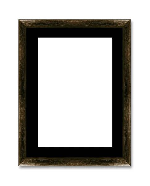 Wooden Photo Frame Isolated White Background Clipping Work Path — Stock Photo, Image