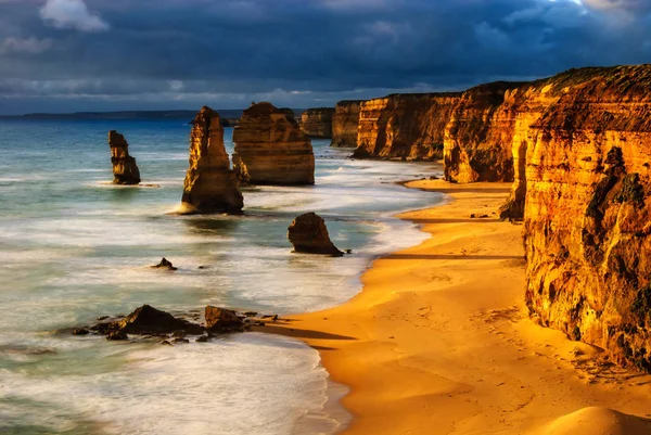 Doze Apóstolos Austrália Pôr Sol Grande Oceano Estrada — Fotografia de Stock