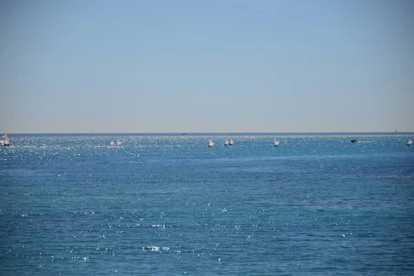 Zeilboten Blauw Zeewater — Stockfoto