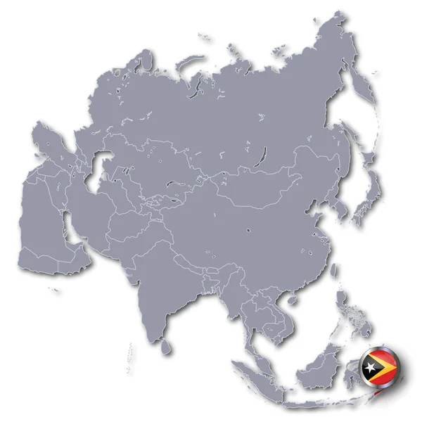 Doğu Timor Ile Asya Haritası — Stok fotoğraf