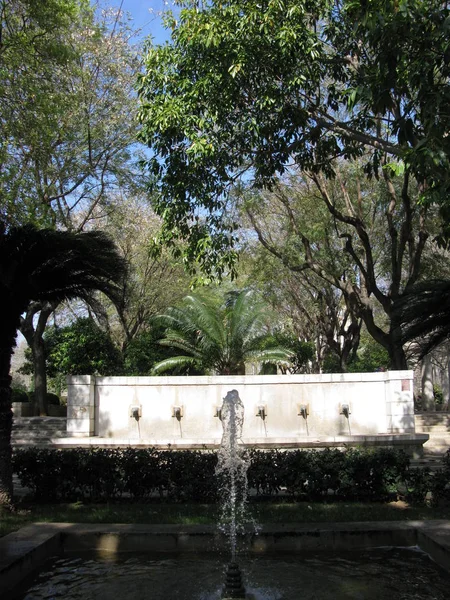 Palma Mallorca Vodní Fontána Královském Paláci — Stock fotografie