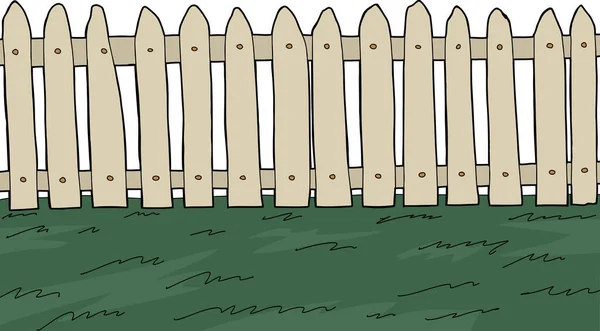 Picket Fence Green Grass White Background — Stock Photo, Image