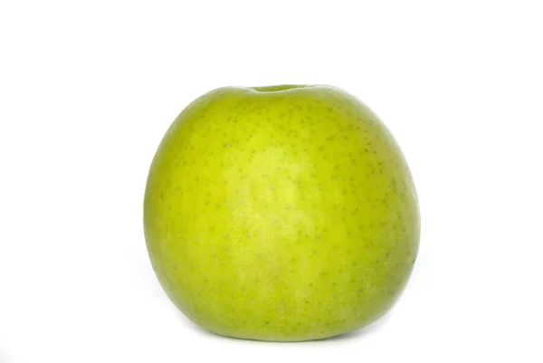 Зеленое Яблоко Выделено Белом — стоковое фото