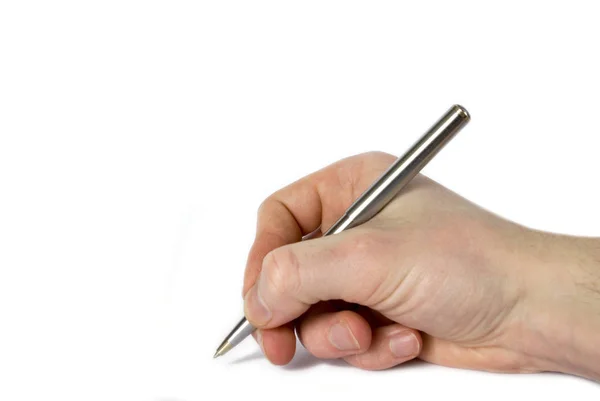 Handpen Geïsoleerd Witte Achtergrond Stockfoto