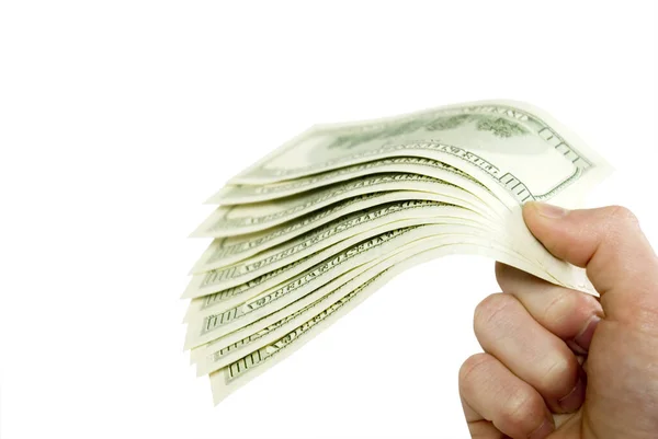 Money Hands Isolated White — Stock Photo, Image