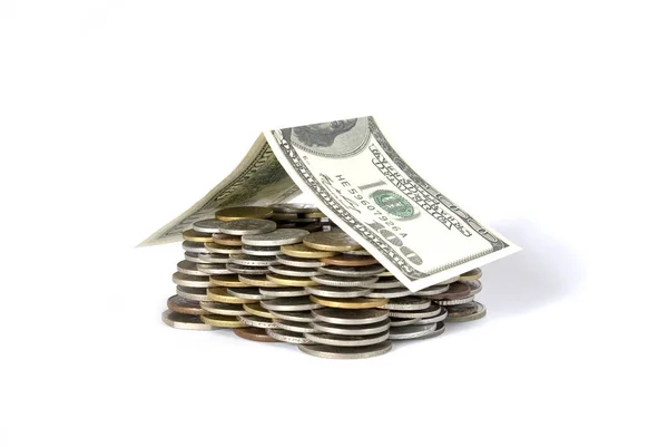 Bozuk Paralardan Dolar Banknotlarından Yapılmış Bir — Stok fotoğraf