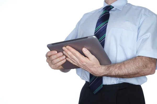 Homem Negócios Com Tablet — Fotografia de Stock