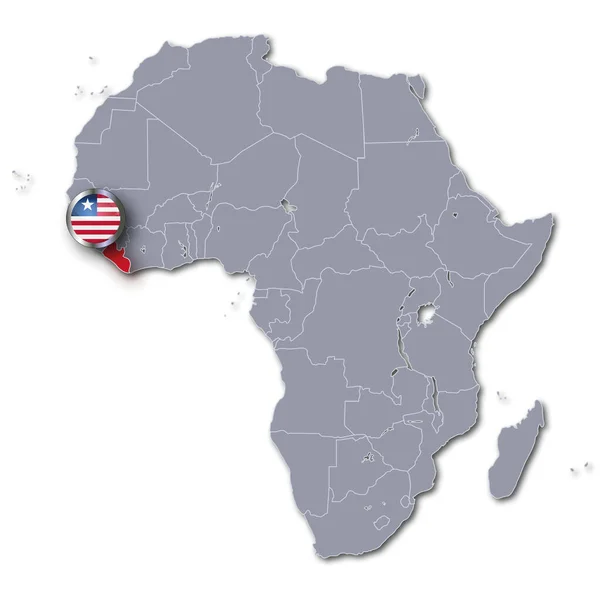 Mappa Africa Con Liberia — Foto Stock