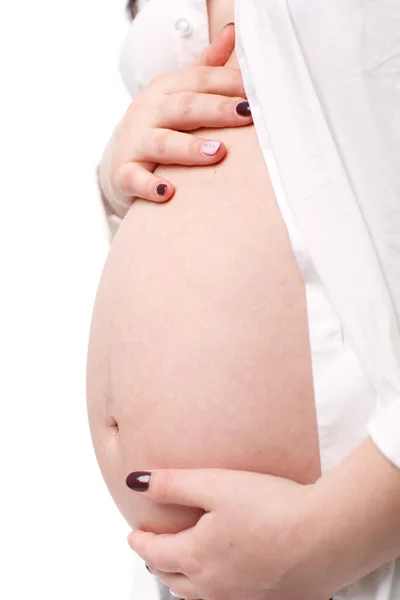 바탕에 임신한 여자의 — 스톡 사진