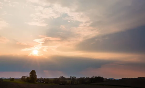 Abend Malerischen Sonnenuntergang Himmel — Stockfoto