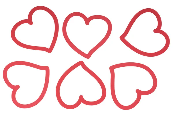 Red Decorative Hearts White Background — Stock Photo, Image