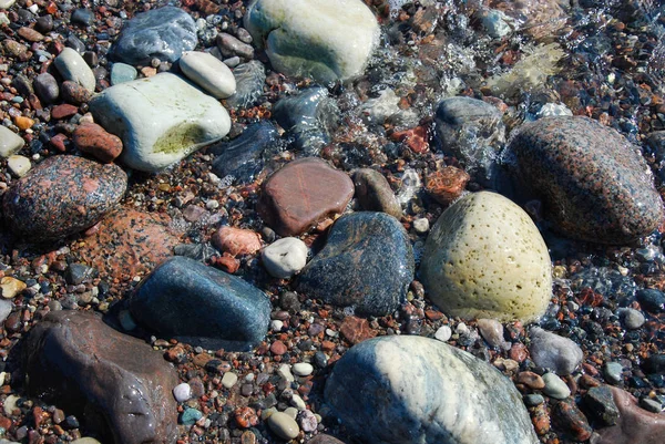 Nasse Steine Einer Steinigen Küste Vor Schweden — Stockfoto