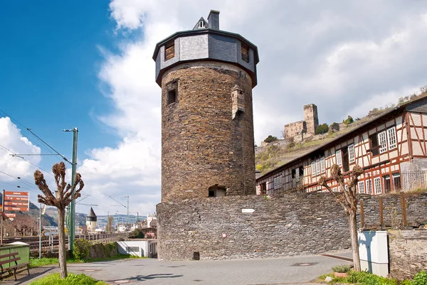Dikke Toren Van Kaub Berm Met Kasteelgoten Pegelturm — Stockfoto