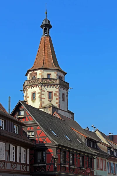 Niggelturm Και Ημι Ξύλινα Σπίτια Στο Gengenbach — Φωτογραφία Αρχείου