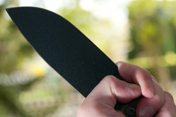 Kéz Harci Késsel — Stock Fotó