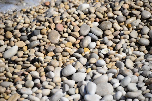 Pflastersteine Strand Graue Felsen — Stockfoto