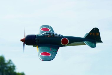 remote controlled model airplane: japanese fighter zero clipart