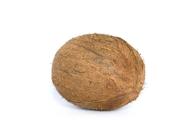 Hele Kokosnoot Witte Achtergrond — Stockfoto
