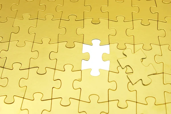 Gold Puzzles Background Business Concept — Stock Photo, Image