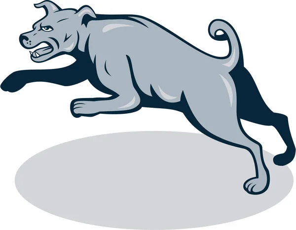 Illustrazione Mostro Cane Mastino Abbaiare Arrabbiato Visto Lato Saltare Sfondo — Foto Stock