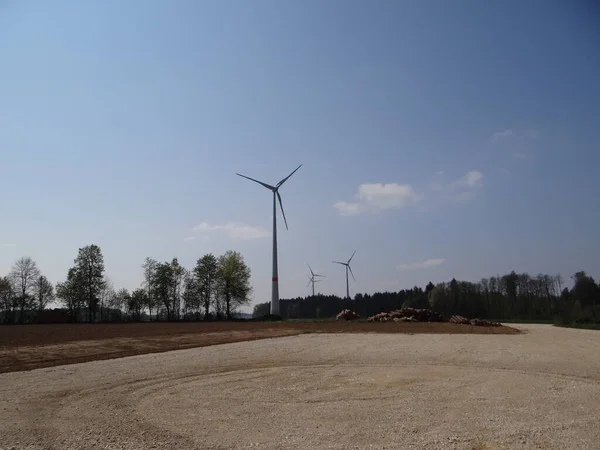 Vista Panorámica Del Paisaje Con Edificio Del Molino Viento — Foto de Stock