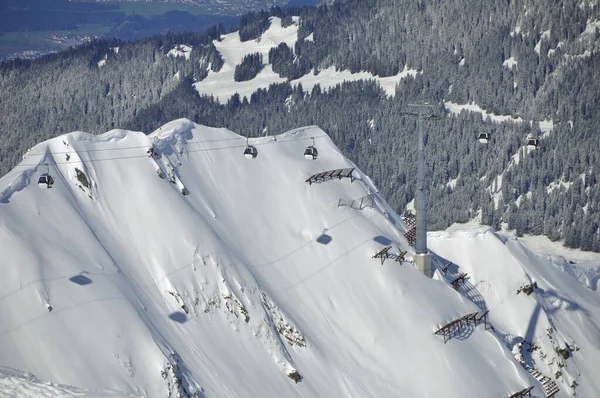Катание Лыжах Горнолыжном Курорте Монтафон Silvretta Деревнях Schruns Gaschurn Garfrescha — стоковое фото
