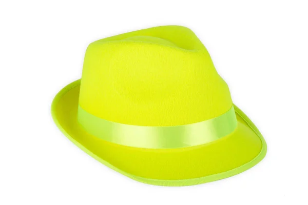 Neon Färgad Filt Hatt Isolerad Vit Bakgrund — Stockfoto