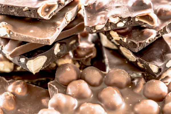 Nut Chocolate Whole Hazelnuts Close — Stock Photo, Image