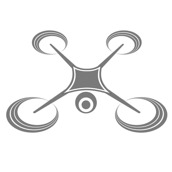 Photo Video Air Drone Icon Isolated White Background 현대의 Quadrocopter — 스톡 사진