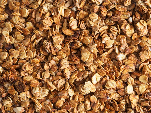 Granola Biologica Fatta Casa Cereale Con Avena Mandorla Texture Farina — Foto Stock