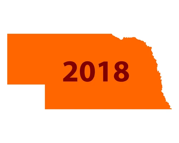 Mapa Nebraska 2018 — Fotografia de Stock