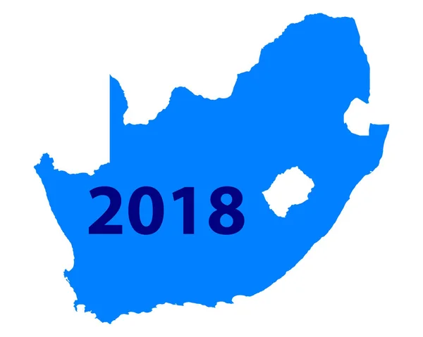 Mapa Sudáfrica 2018 — Foto de Stock