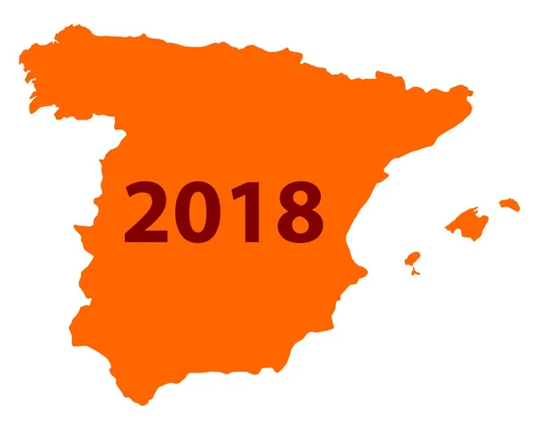 スペイン 2018年の地図 — ストック写真