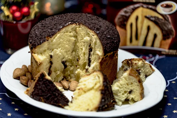 Schokolade Panettone Aus Italien Panettone Cioccolato — Stockfoto