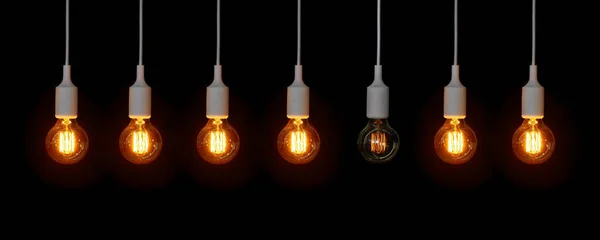 Several Particularly Bright Lamps Dark Background — Stock Photo, Image