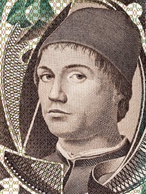 Anthony of Messina portrait from Italian money  clipart