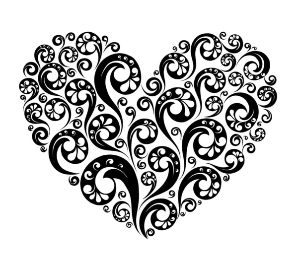 Vektor Illustration Eines Schwarz Bemalten Herzens Liebessymbol — Stockfoto