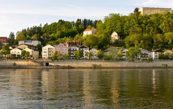 Banca Del Danubio Passau Alla Luce Del Sole Baviera Germania — Foto Stock