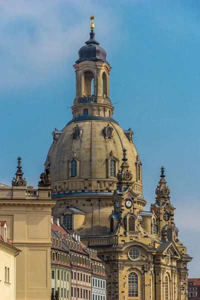 Dresden Deki Kilise Frauenkirche Detayı Sachsen Almanya — Stok fotoğraf