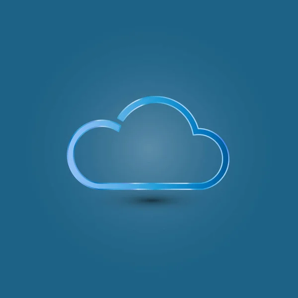 Icono Nube Azul Sobre Fondo Azul Ilustración — Foto de Stock