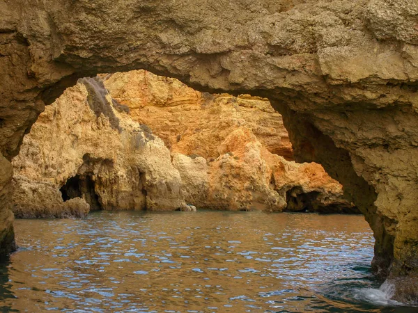 Ponta Piedade Una Formazione Rocciosa Sud Lagos Nella Regione Portoghese — Foto Stock