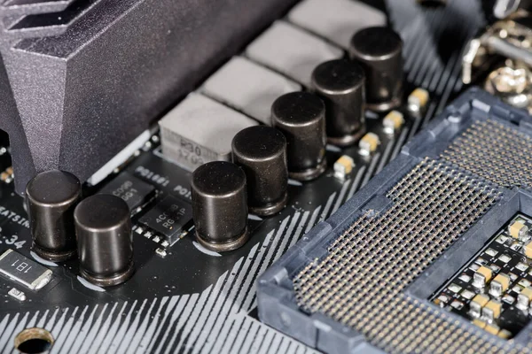 Close Van Cpu Socket Van Een Modern Computer Moederbord Focus — Stockfoto