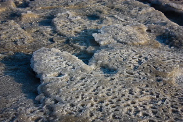 以色列死海水晶盐的封堵 — 图库照片