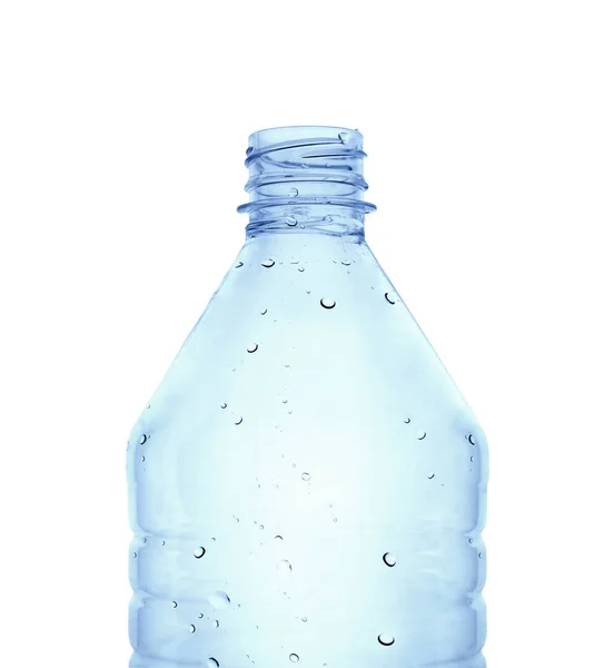 Botol Air Plastik Berwarna Biru Dengan Latar Belakang Putih Potong — Stok Foto