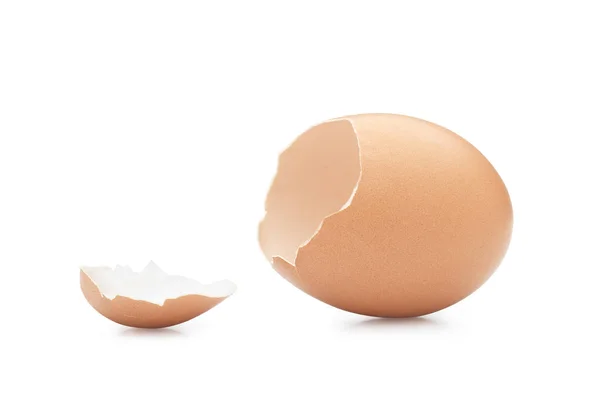Разбитое Яйцо Сверху Белом Фоне Обрезной Путь — стоковое фото
