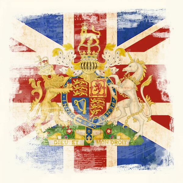 格子图案中的英国国旗 — 图库照片
