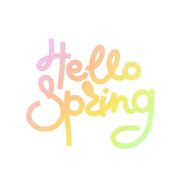 Hola Spring Lindo Creativo Dibujado Mano Letras Estilo Freehand Doodle — Foto de Stock